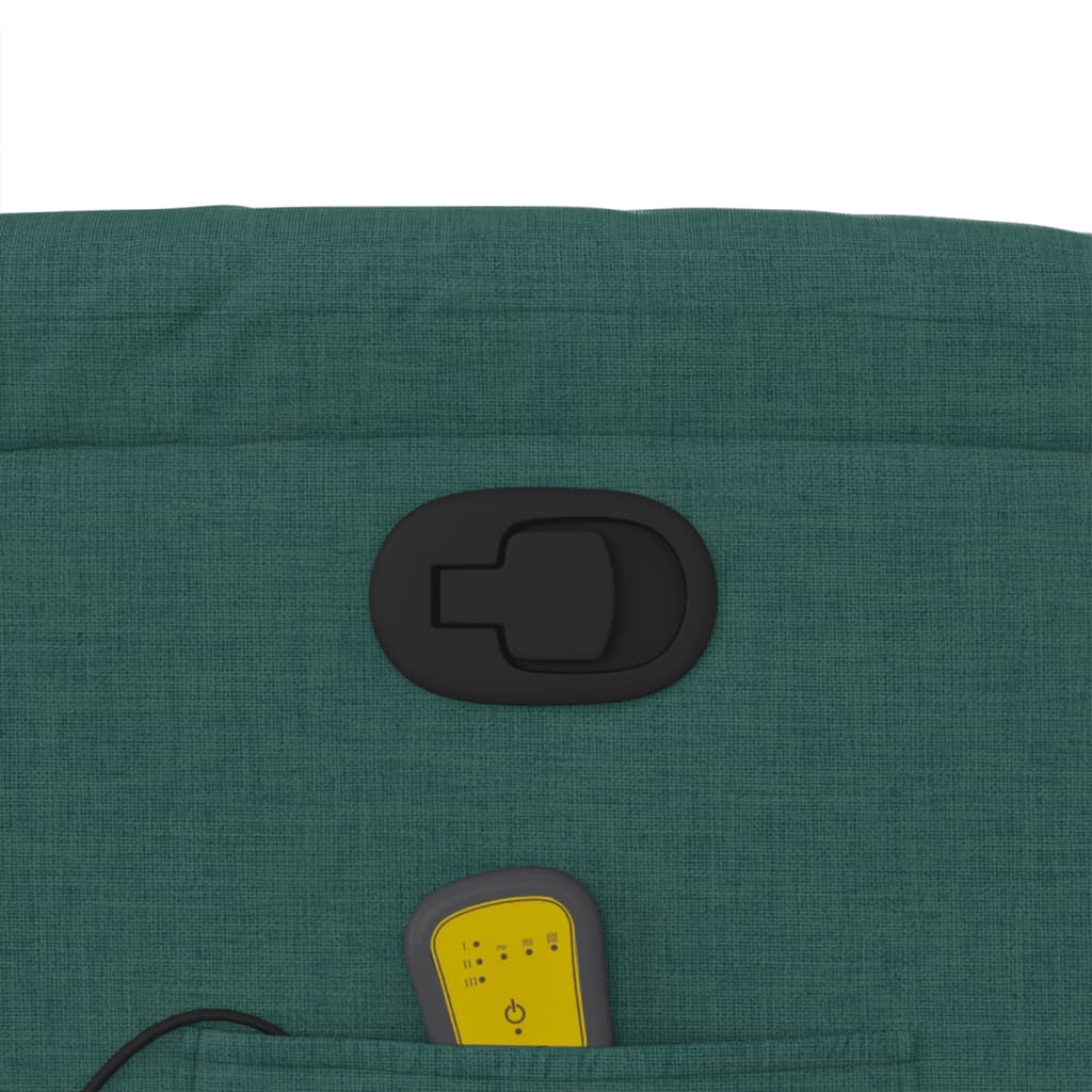 Πολυθρόνα Μασάζ Ανακλινόμενη με Ανύψωση Σκούρο Πράσινη Υφασμ. - Pakobazaar