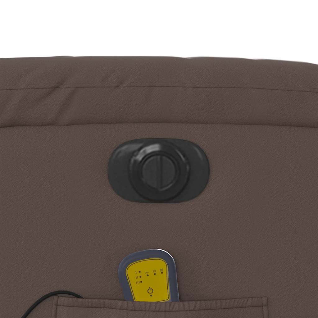 Πολυθρόνα Μασάζ Ηλεκτρική Ανακλινόμενη Καφέ από Συνθετικό Δέρμα - Pakobazaar