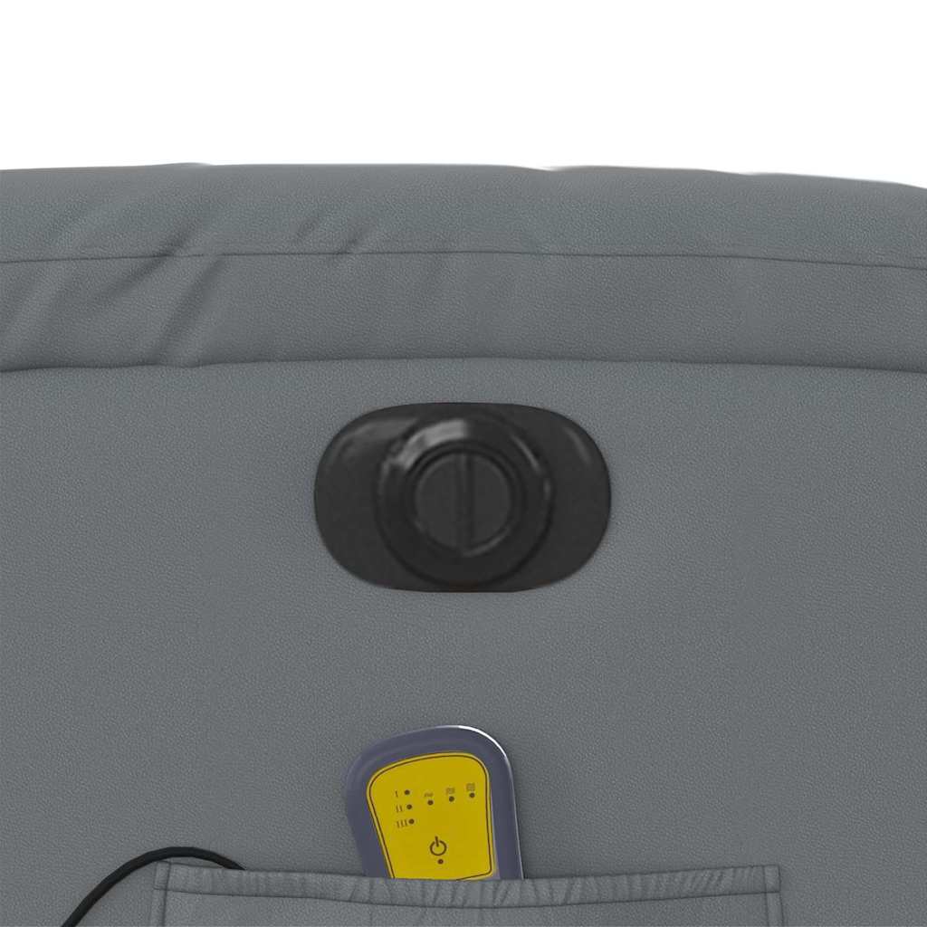 Πολυθρόνα Μασάζ Ηλεκτρική Ανακλ. Γκρι από Συνθετικό Δέρμα