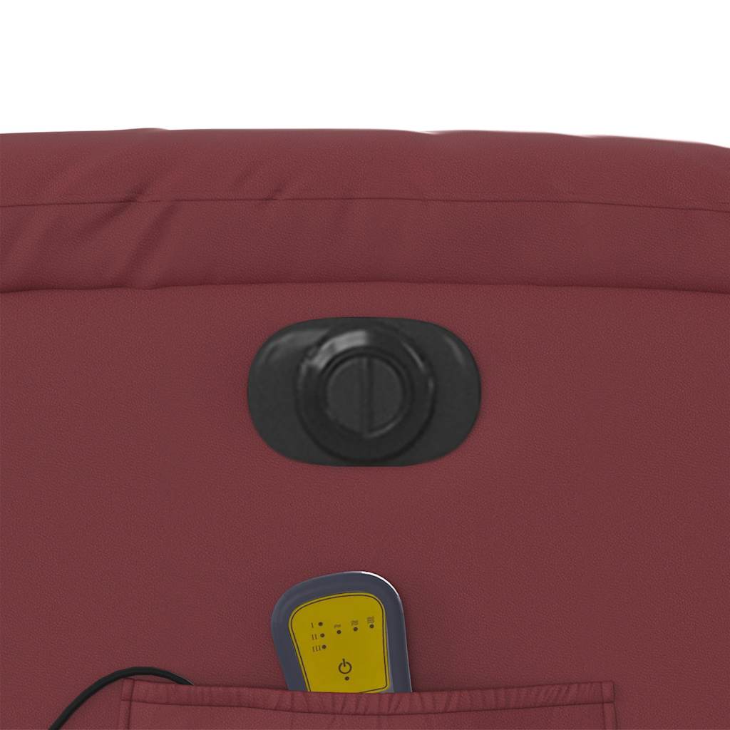 Πολυθρόνα Μασάζ Ανακλινόμενη Ηλεκτρική Μπορντό Συνθετικό Δέρμα - Pakobazaar