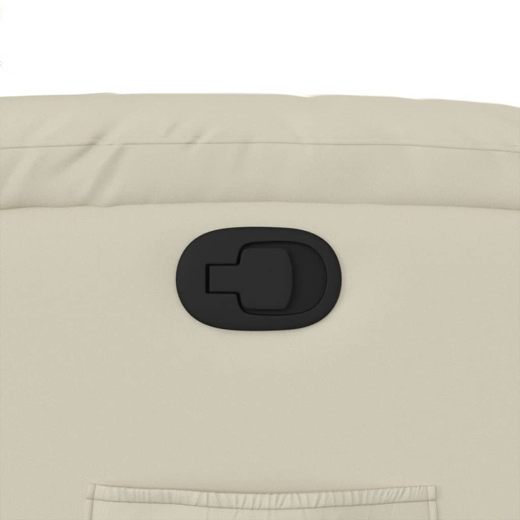 Πολυθρόνα Ανακλινόμενη με Ανύψωση Κρεμ από Συνθετικό Δέρμα - Pakobazaar