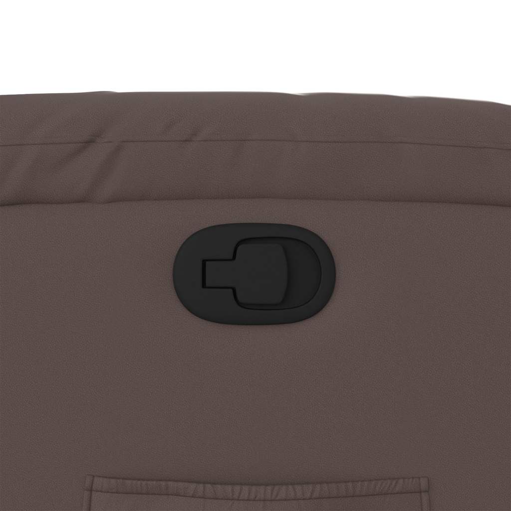 Πολυθρόνα Μασάζ Ανακλινόμενη με Ανύψωση Γυαλ. Καφέ Συνθ. Δέρμα