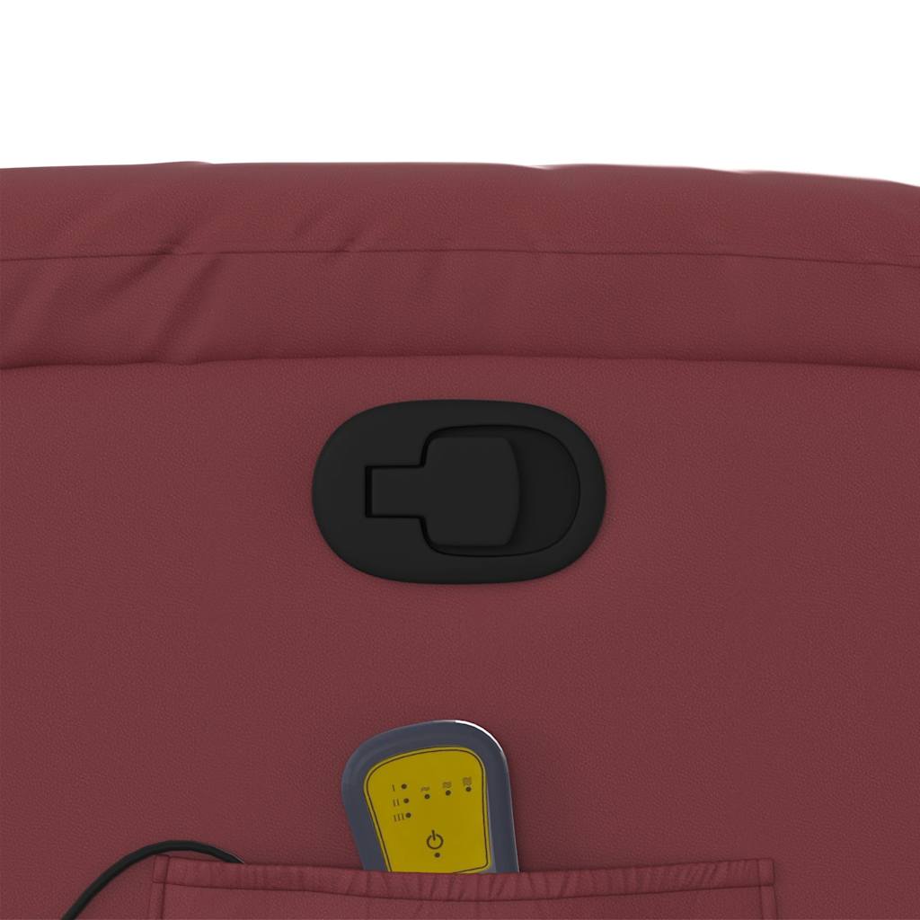 Πολυθρόνα Μασάζ Ανακλινόμενη με Ανύψωση Μπορντό Συνθετικό Δέρμα - Pakobazaar