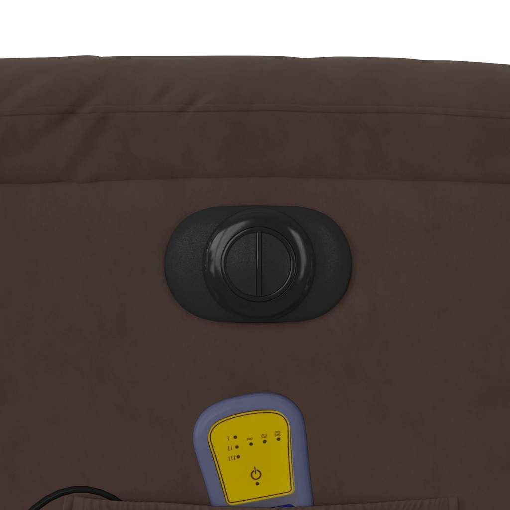 Πολυθρόνα Μασάζ Ηλεκτρική Ανακλινόμενη Καφέ Ύφασμα Μικροϊνών