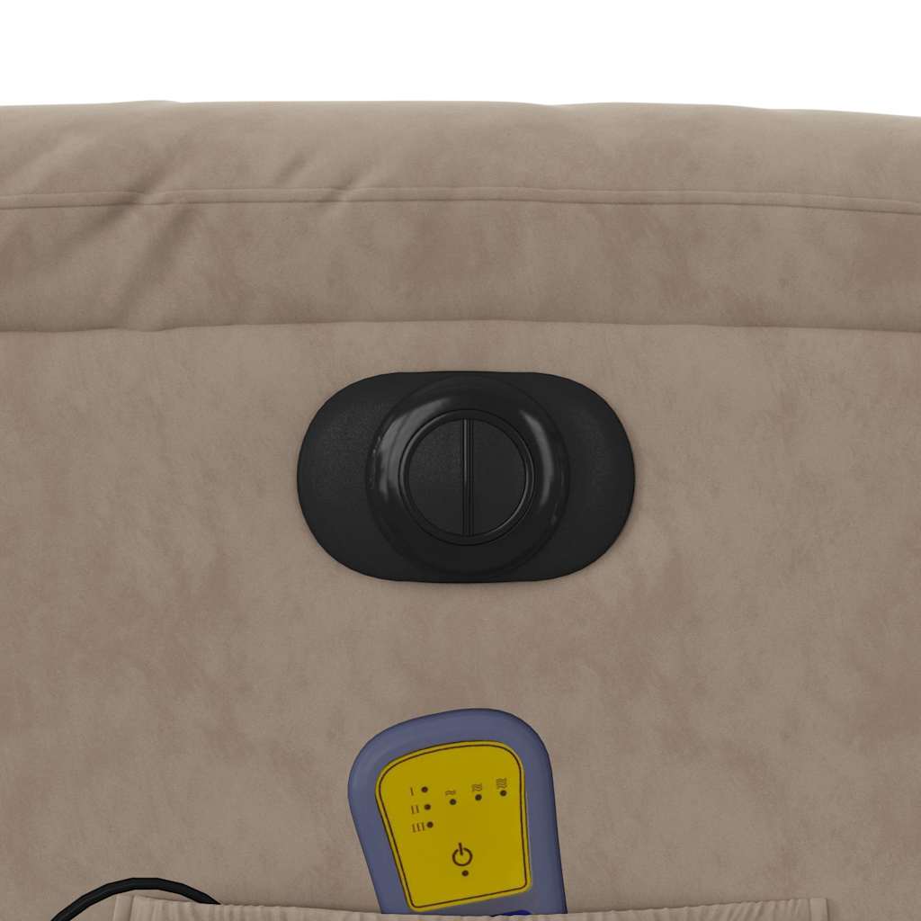 Πολυθρόνα Μασάζ Ηλεκτρική Ανακλινόμενη Taupe Ύφασμα Μικροϊνών