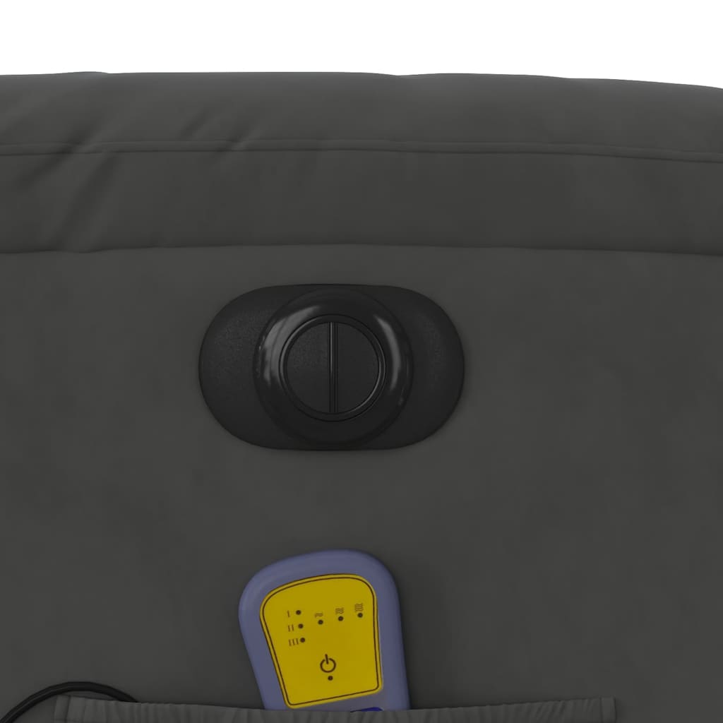 Πολυθρόνα Μασάζ Ανακλινόμενη Σκούρο Γκρι από Ύφασμα Μικροϊνών