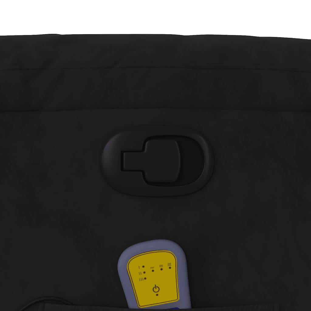 Πολυθρόνα Μασάζ Ανακλινόμενη με Ανύψωση Μαύρο Ύφασμα Μικροϊνών