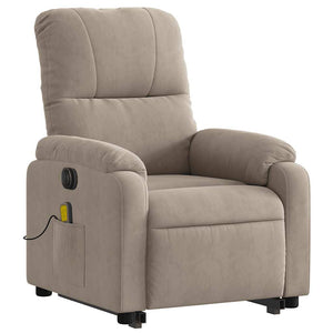 Πολυθρόνα Μασάζ Ηλεκτρική Ανακλ.Taupe Υφασμάτινη Μικροϊνών