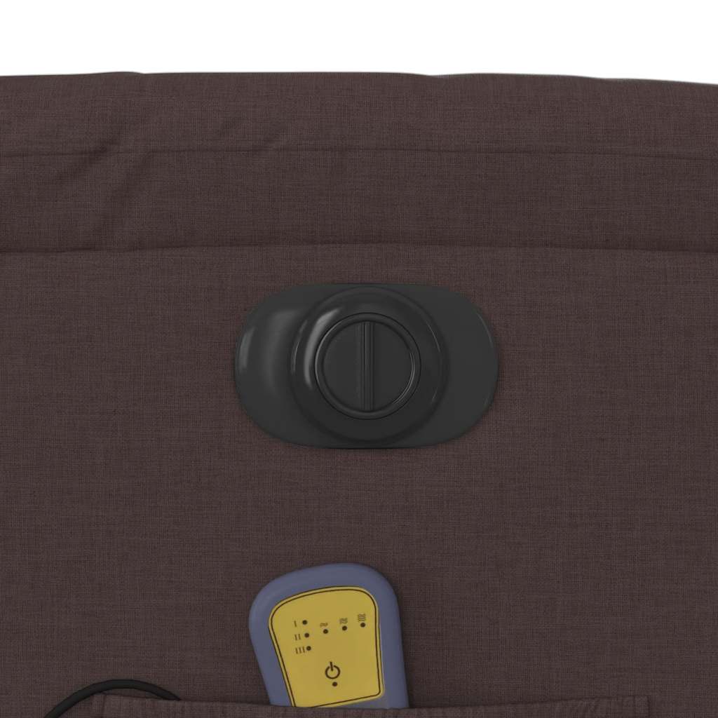 Πολυθρόνα Μασάζ Ηλεκτρική Ανακλινόμενη Σκούρο Καφέ Υφασμάτινη - Pakobazaar