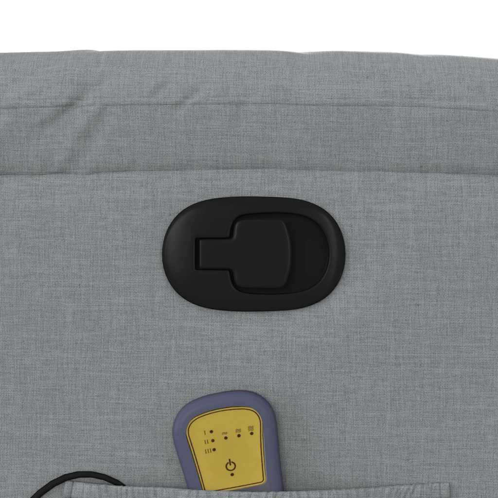 Πολυθρόνα Μασάζ Ανακλινόμενη με Ανύψωση Ανοιχτό Γκρι Υφασμάτινη