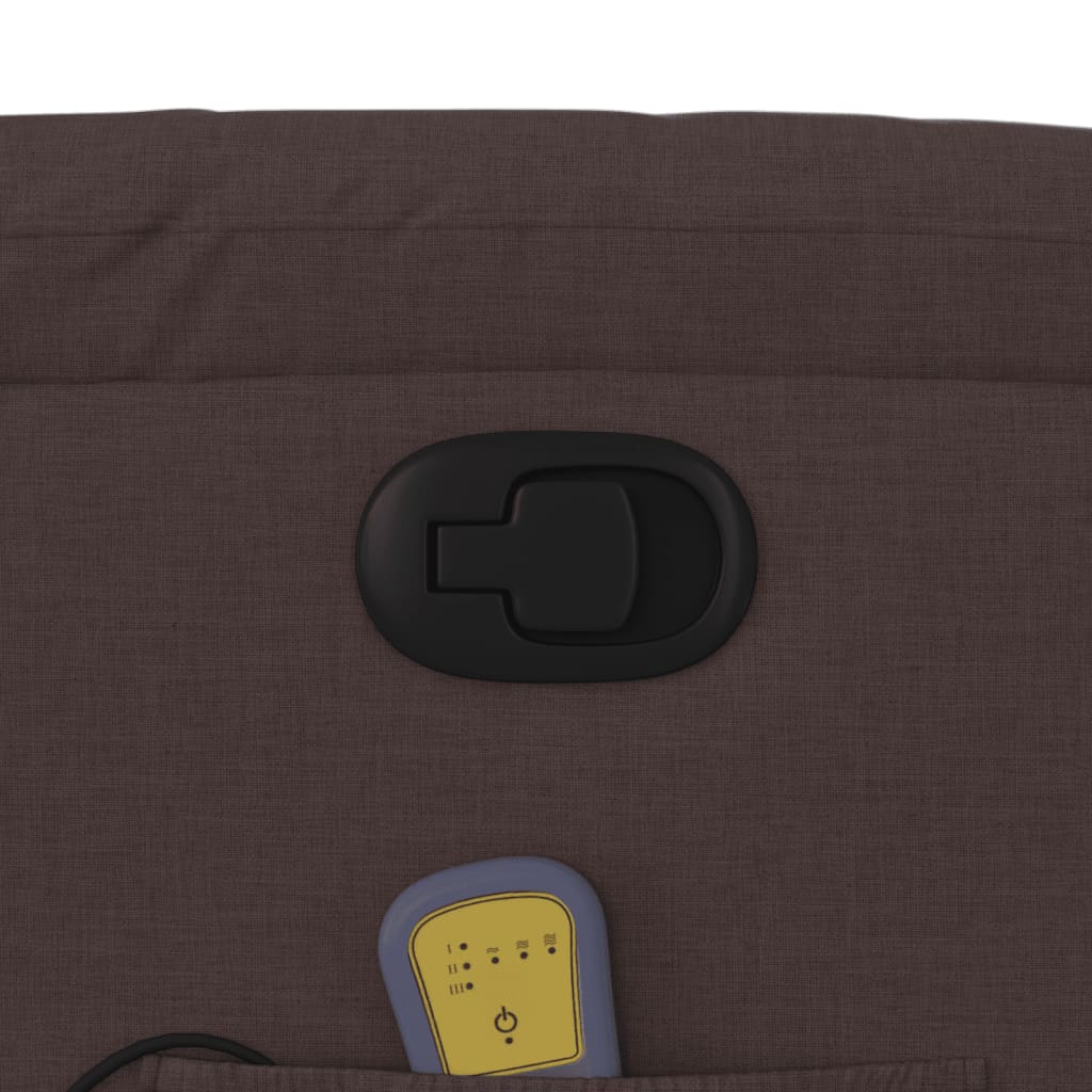 Πολυθρόνα Μασάζ Ανακλινόμενη με Ανύψωση Σκούρο Καφέ Υφασμάτινη - Pakobazaar