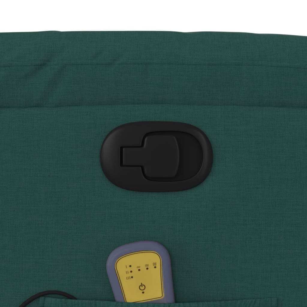 Πολυθρόνα Μασάζ Ανακλινόμενη με Ανύψωση Σκούρο Πράσινη Υφασμ. - Pakobazaar