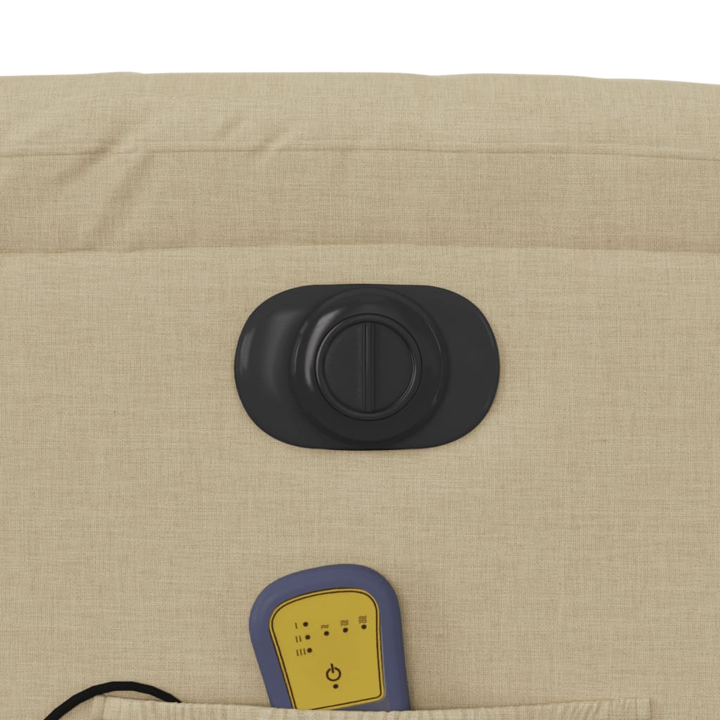 Πολυθρόνα Μασάζ Ηλεκ. Ανακλινόμενη με Ανύψωση Κρεμ Υφασμάτινη