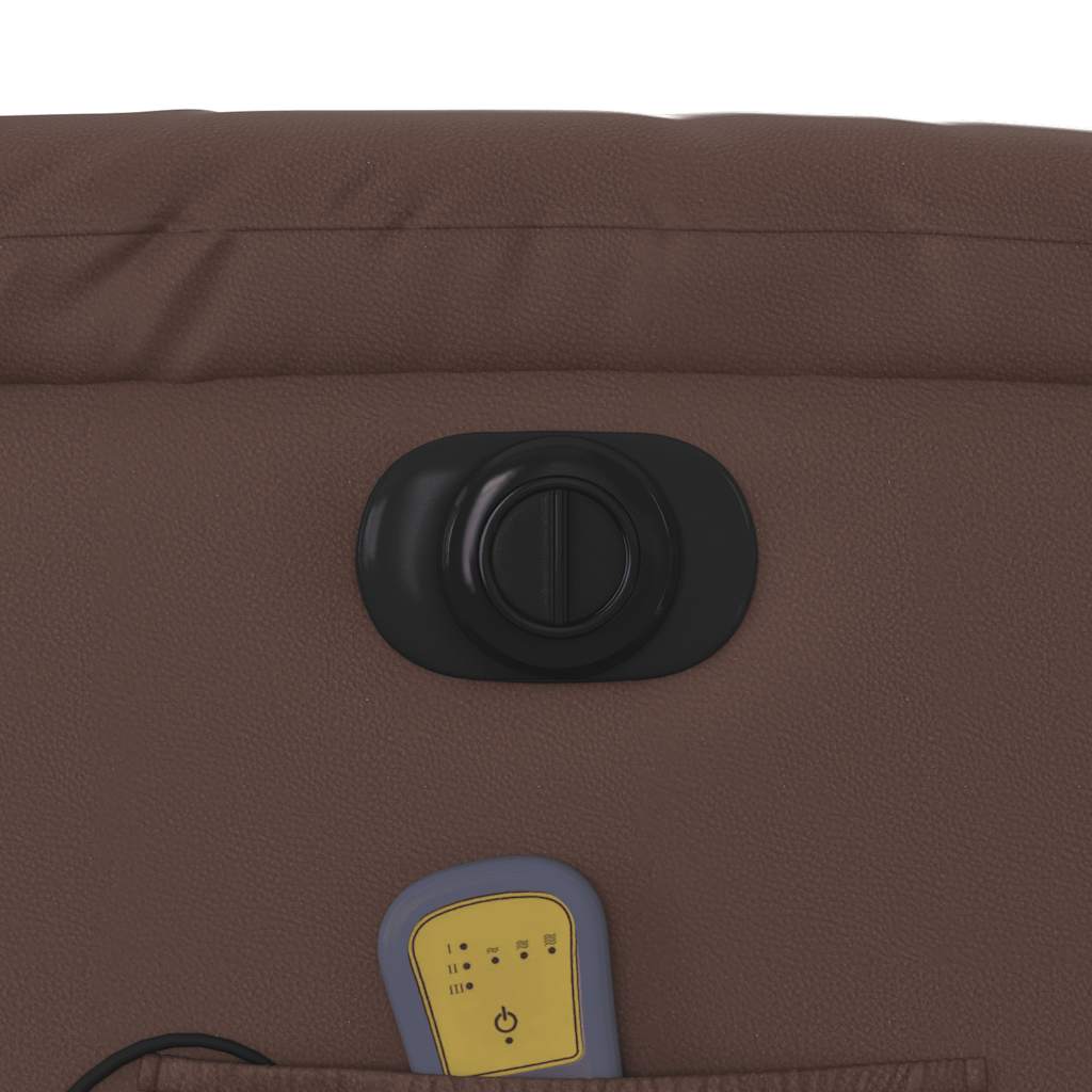 Πολυθρόνα Μασάζ Ηλεκτρική Ανακλινόμενη Καφέ από Συνθετικό Δέρμα