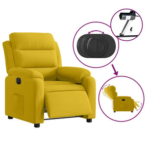 Πολυθρόνα Ανακλινόμενη Ηλεκτρική Κίτρινη Βελούδινη