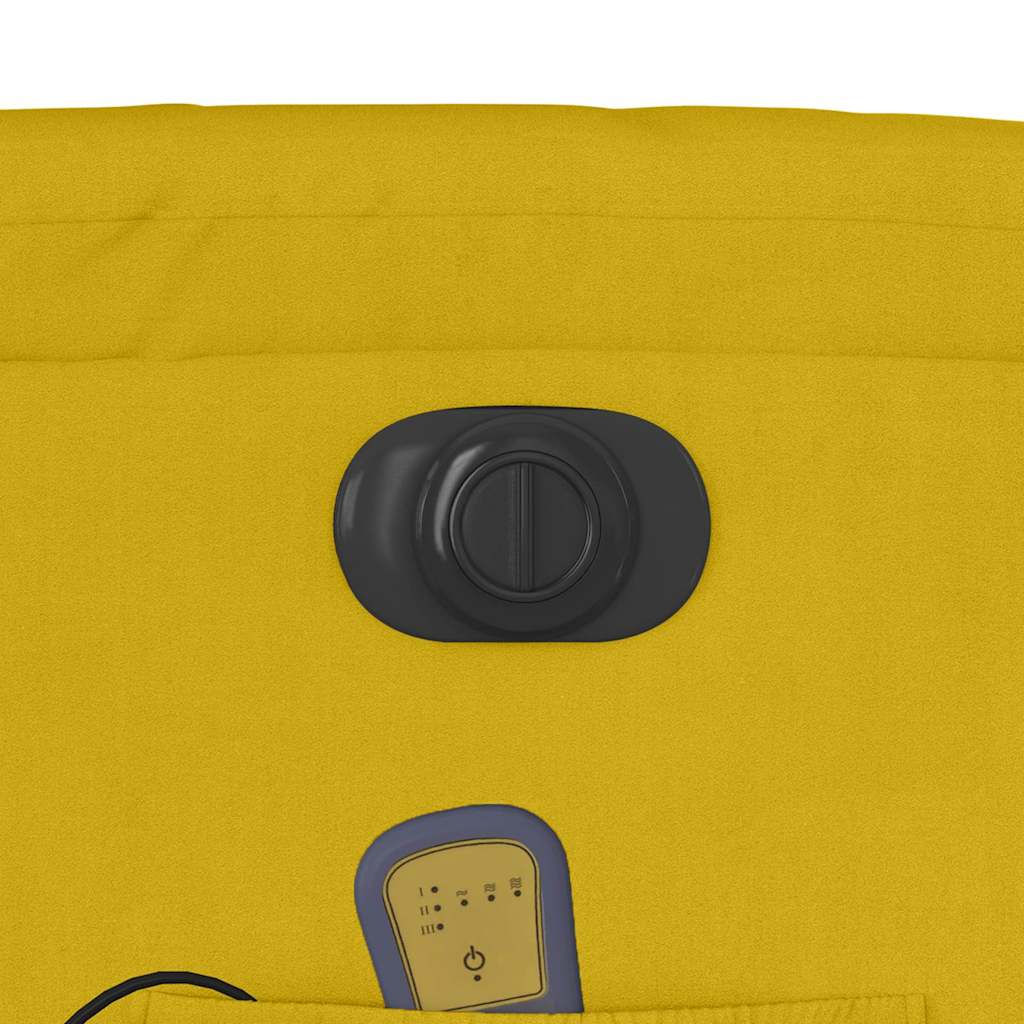 Πολυθρόνα Μασάζ Ανακλινόμενη Ηλεκτρική Κίτρινη Βελούδινη - Pakobazaar