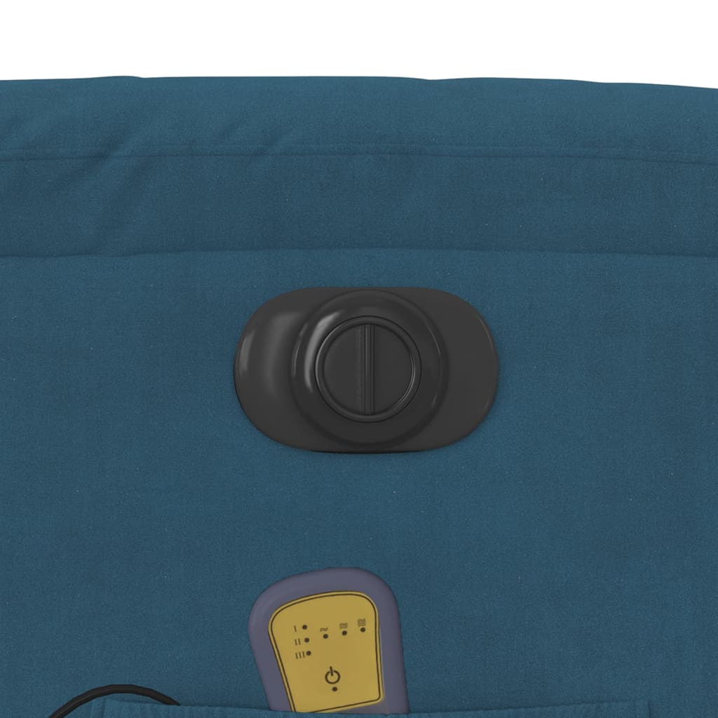 Πολυθρόνα Ανακλινόμενη Ηλεκτρική Μπλε Βελούδινη