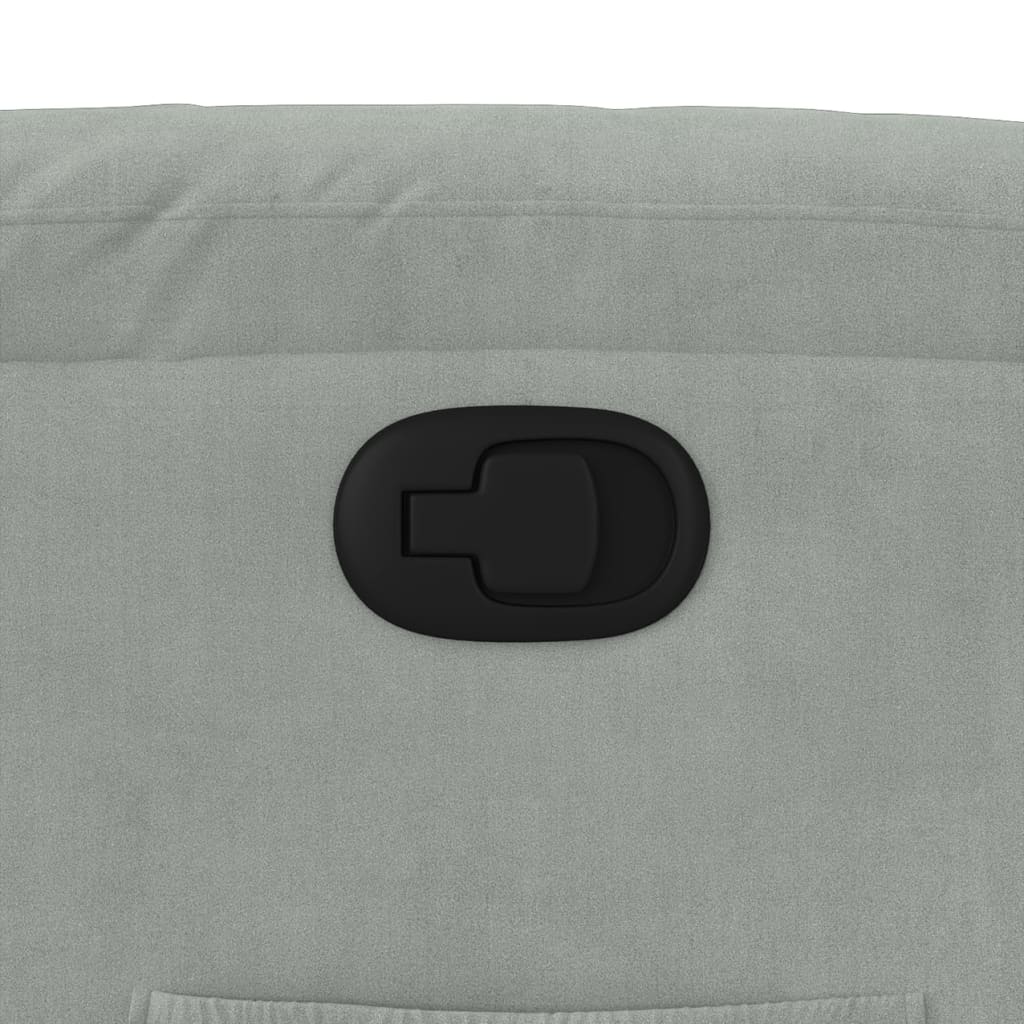 Πολυθρόνα Ανακλινόμενη με Ανύψωση Ανοιχτό Γκρι Βελούδινη - Pakobazaar