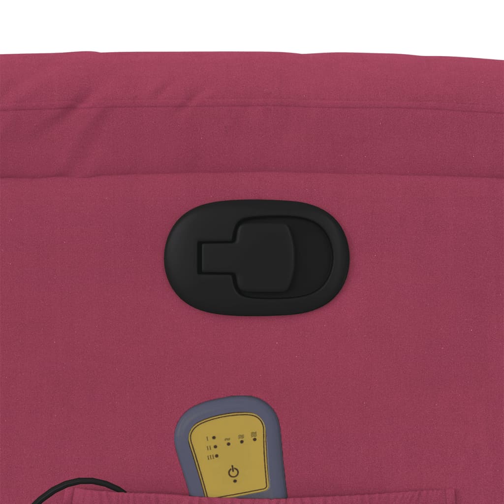 Πολυθρόνα Μασάζ Ανακλινόμενη με Ανύψωση Μπορντό Βελούδινη