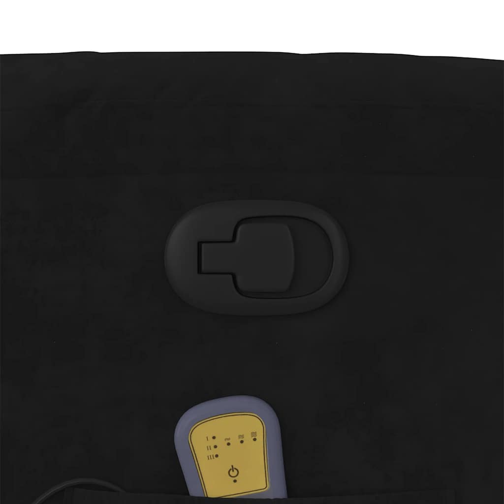 Πολυθρόνα Μασάζ Ανακλινόμενη με Ανύψωση Μαύρη Βελούδινη - Pakobazaar