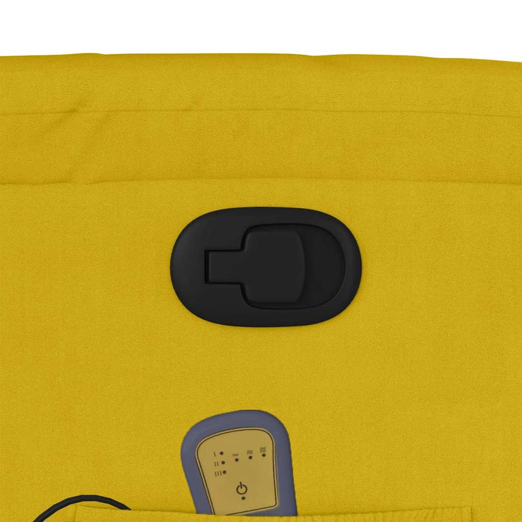 Πολυθρόνα Μασάζ Ανακλινόμενη με Ανύψωση Κίτρινη Βελούδινη - Pakobazaar