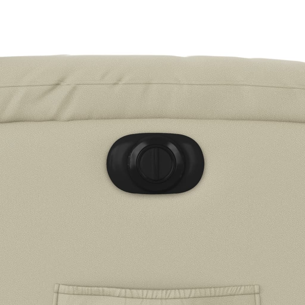 Πολυθρόνα Ανακλινόμενη Ηλεκτρική Κρεμ από Συνθετικό Δέρμα