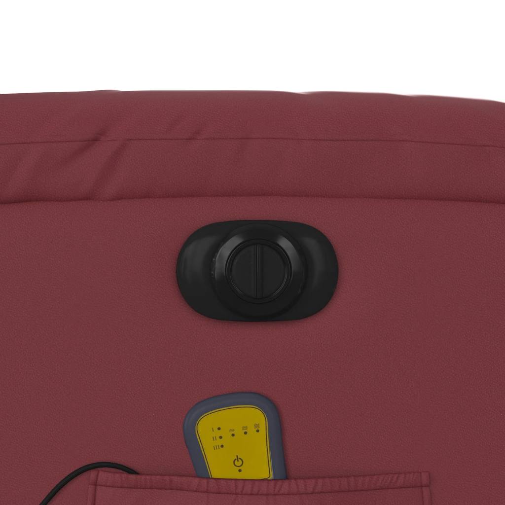 Πολυθρόνα Μασάζ Ανακλινόμενη Ηλεκτρική Μπορντό Συνθετικό Δέρμα