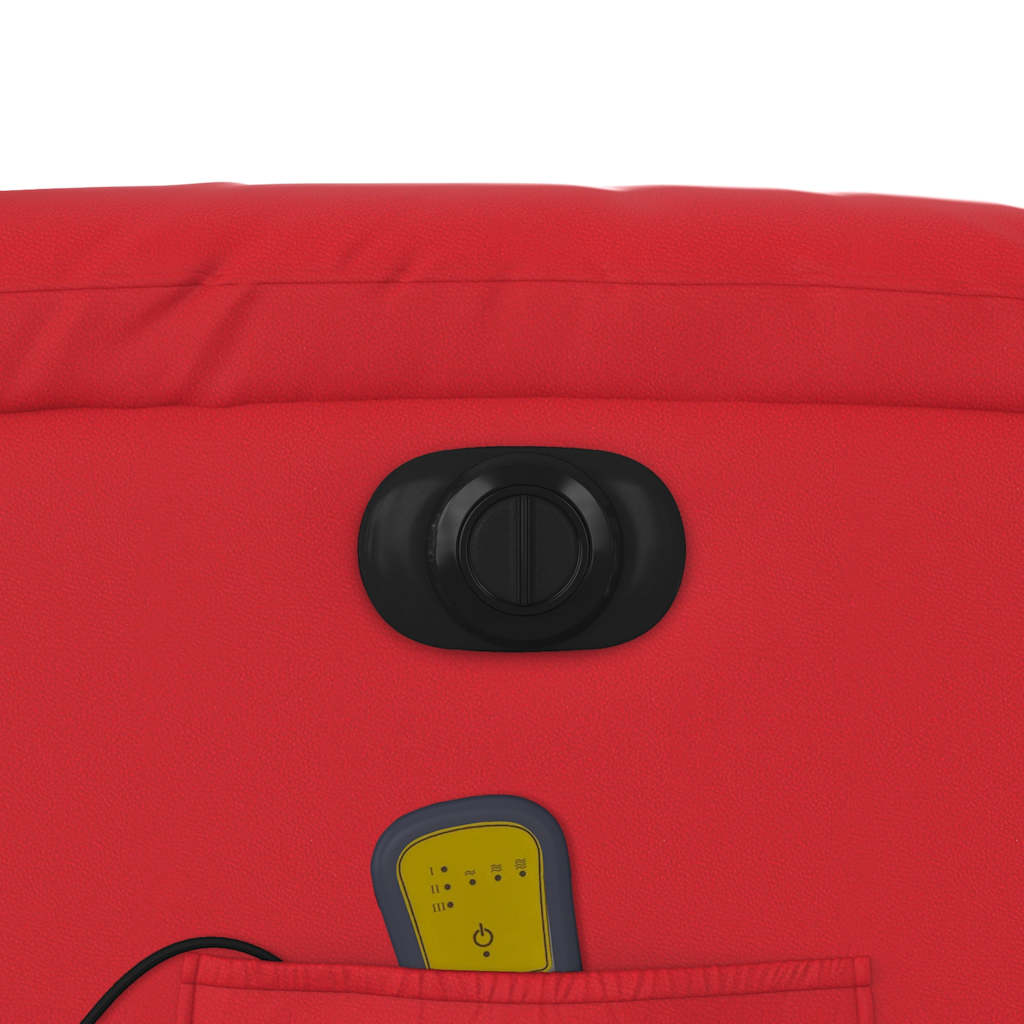 Πολυθρόνα Μασάζ Ανακλινόμενη Ηλεκτρική Κόκκινη Συνθετικό Δέρμα