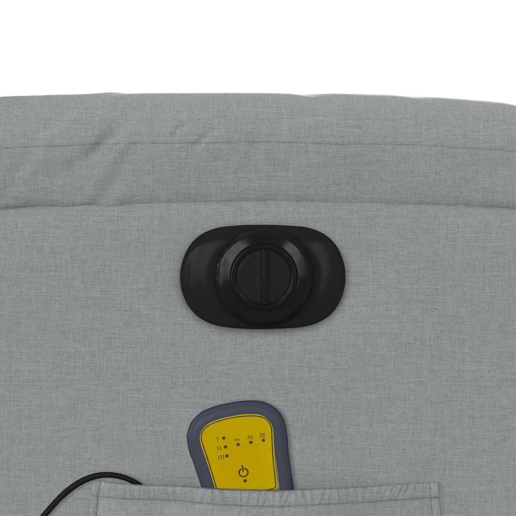 Πολυθρόνα Μασάζ Ηλεκτρική με Ανάκλιση Ανοιχτό Γκρι Υφασμάτινη - Pakobazaar