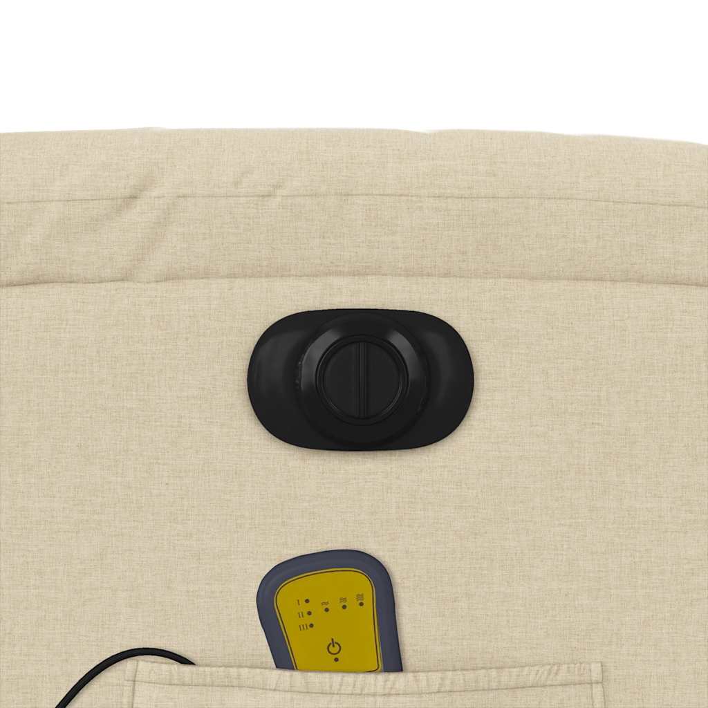 Πολυθρόνα Μασάζ Ανακλινόμενη Ηλεκτρική Κρεμ Υφασμάτινη