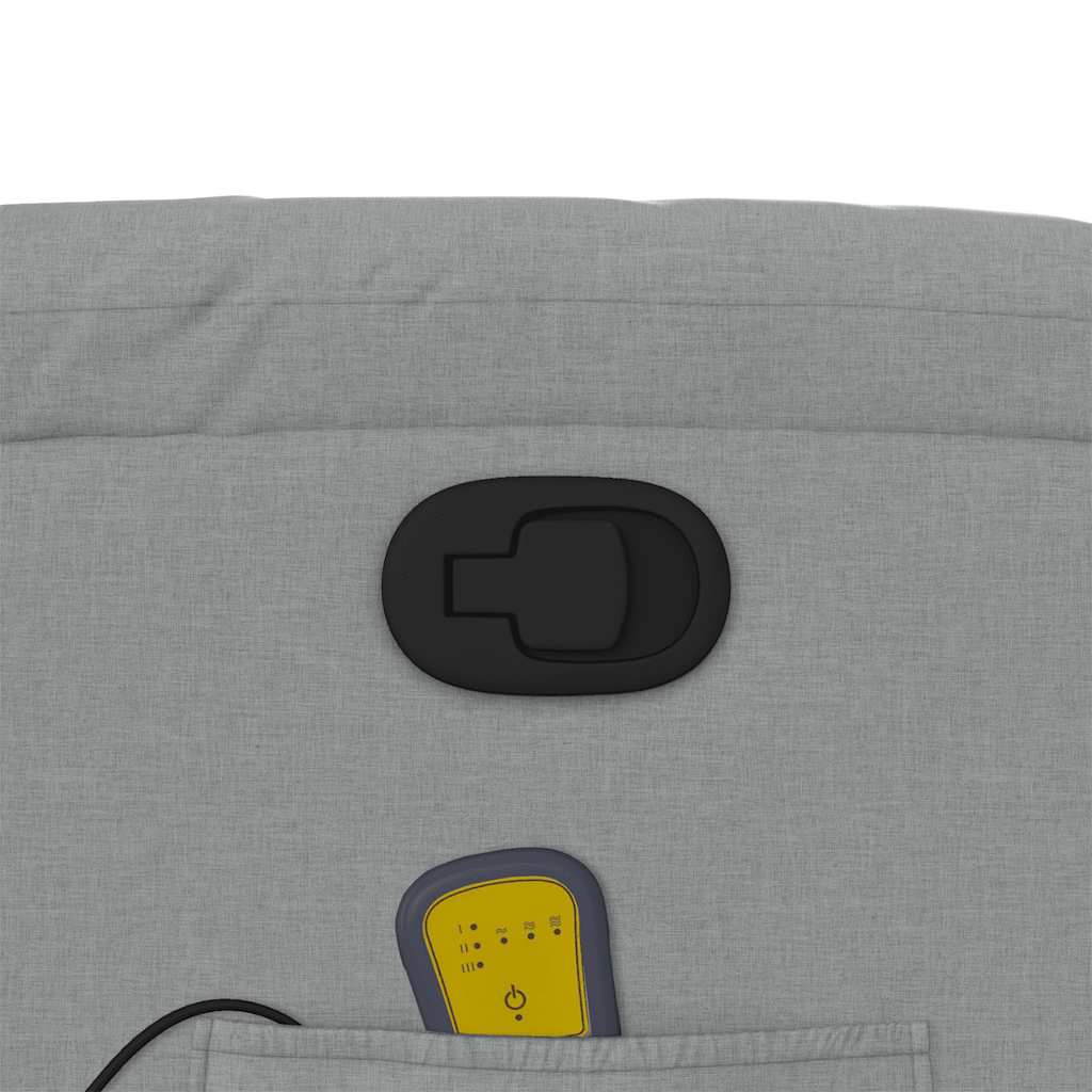 Πολυθρόνα Μασάζ Ανακλινόμενη με Ανύψωση Ανοιχτό Γκρι Υφασμάτινη - Pakobazaar