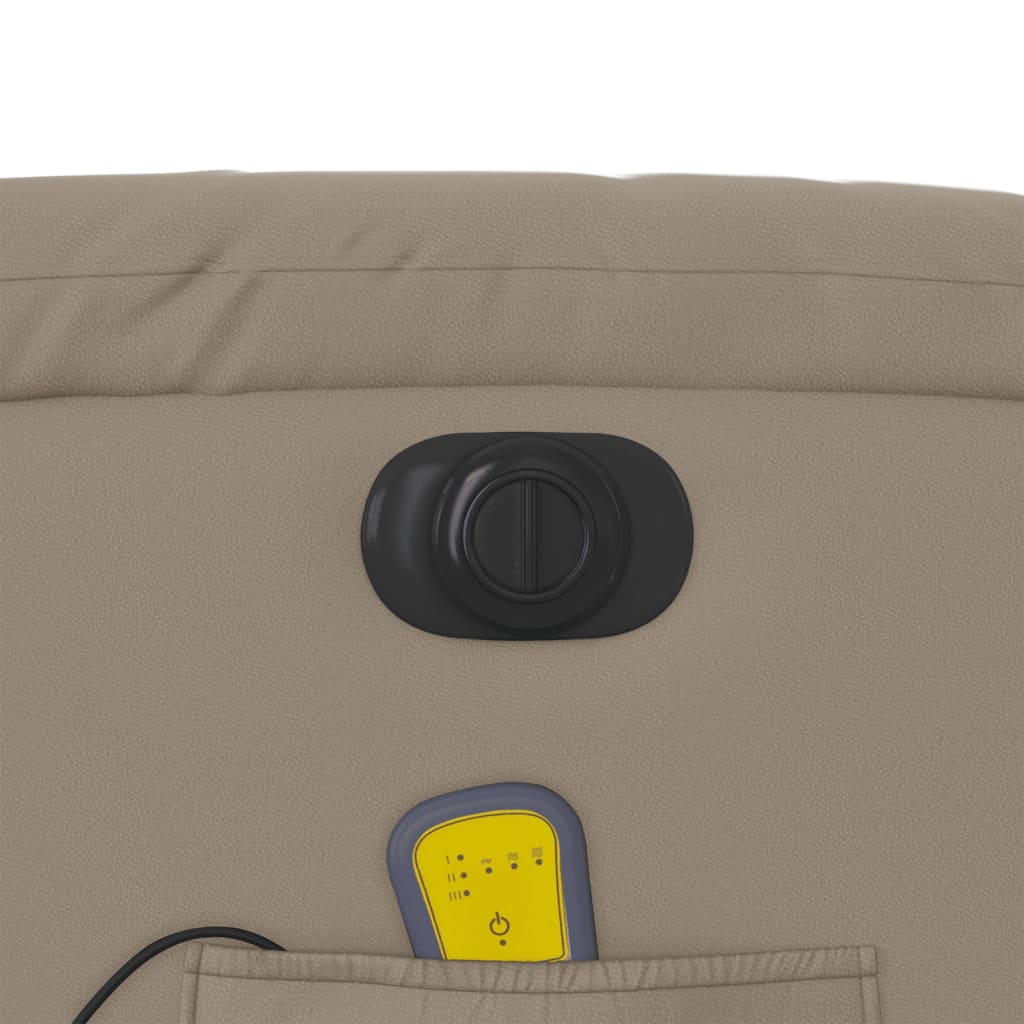 Πολυθρόνα Μασάζ Ανακλ. Ηλεκτρική Καπουτσίνο από Συνθετικό Δέρμα