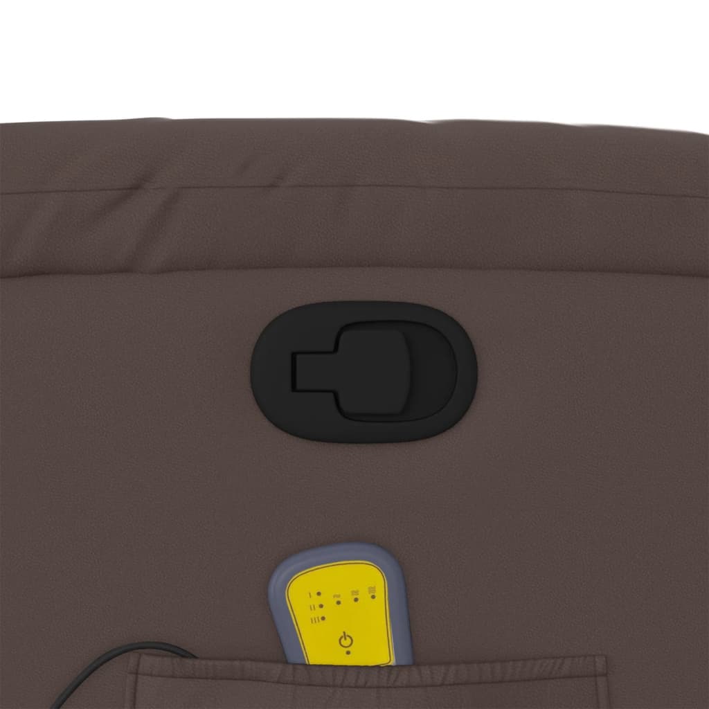 Πολυθρόνα Μασάζ Ανακλινόμενη με Ανύψωση Καφέ Συνθετικό Δέρμα