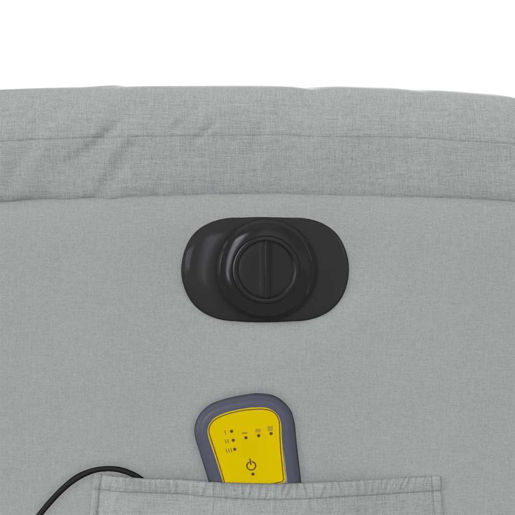 Πολυθρόνα Μασάζ Ηλεκτρική με Ανάκλιση Ανοιχτό Γκρι Υφασμάτινη