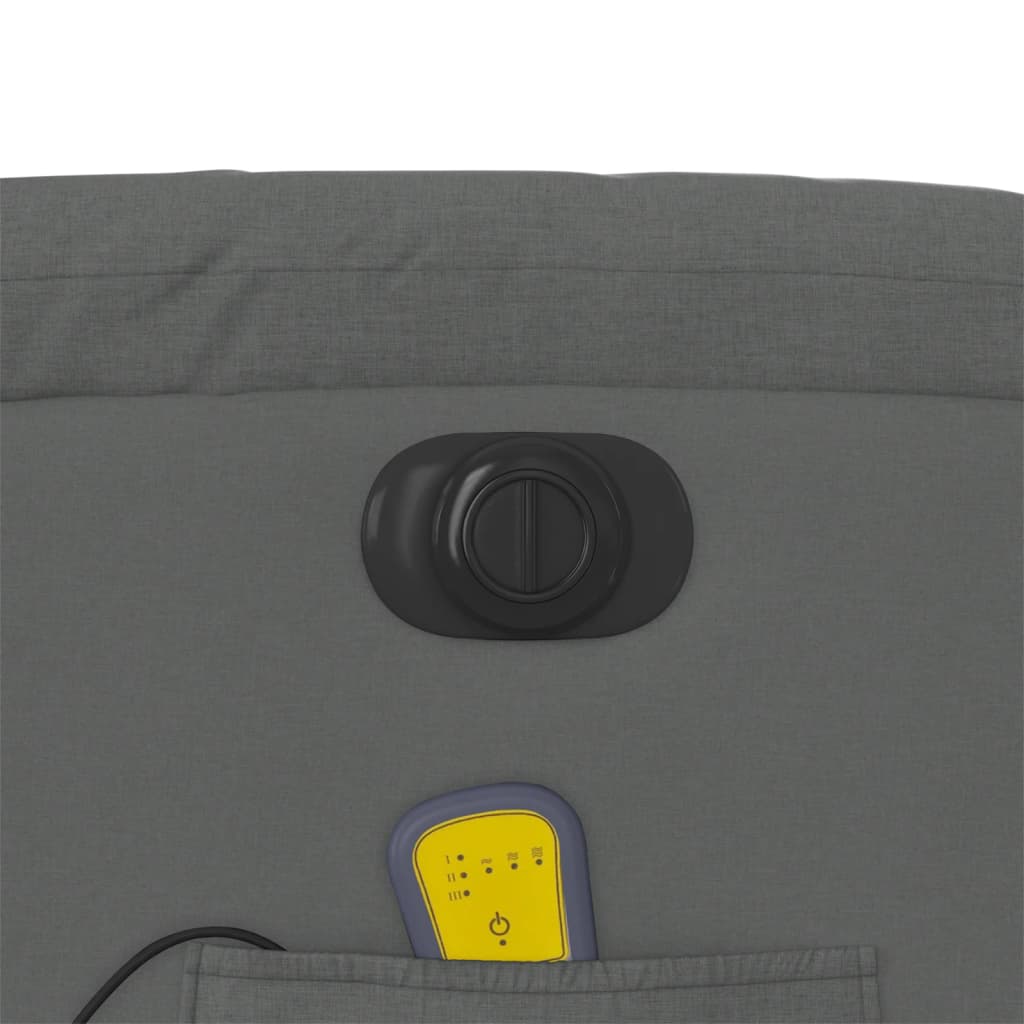 Πολυθρόνα Μασάζ Ανακλινόμενη Ηλεκτρική Σκούρο Γκρι Υφασμάτινη