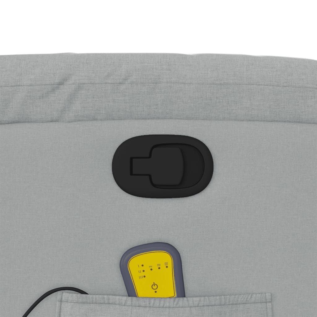 Πολυθρόνα Μασάζ Ανακλινόμενη με Ανύψωση Ανοιχτό Γκρι Υφασμάτινη