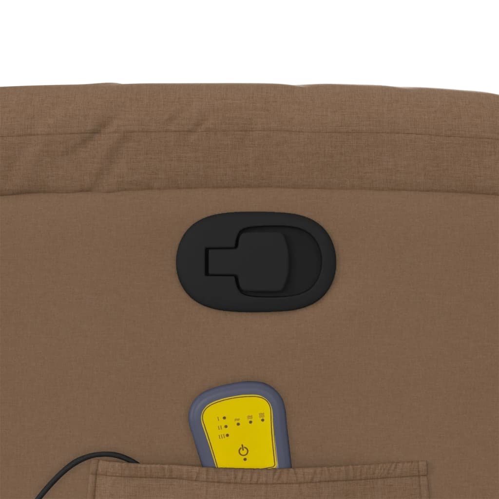 Πολυθρόνα Μασάζ Ανακλινόμενη με Ανύψωση Καφέ Υφασμάτινη - Pakobazaar