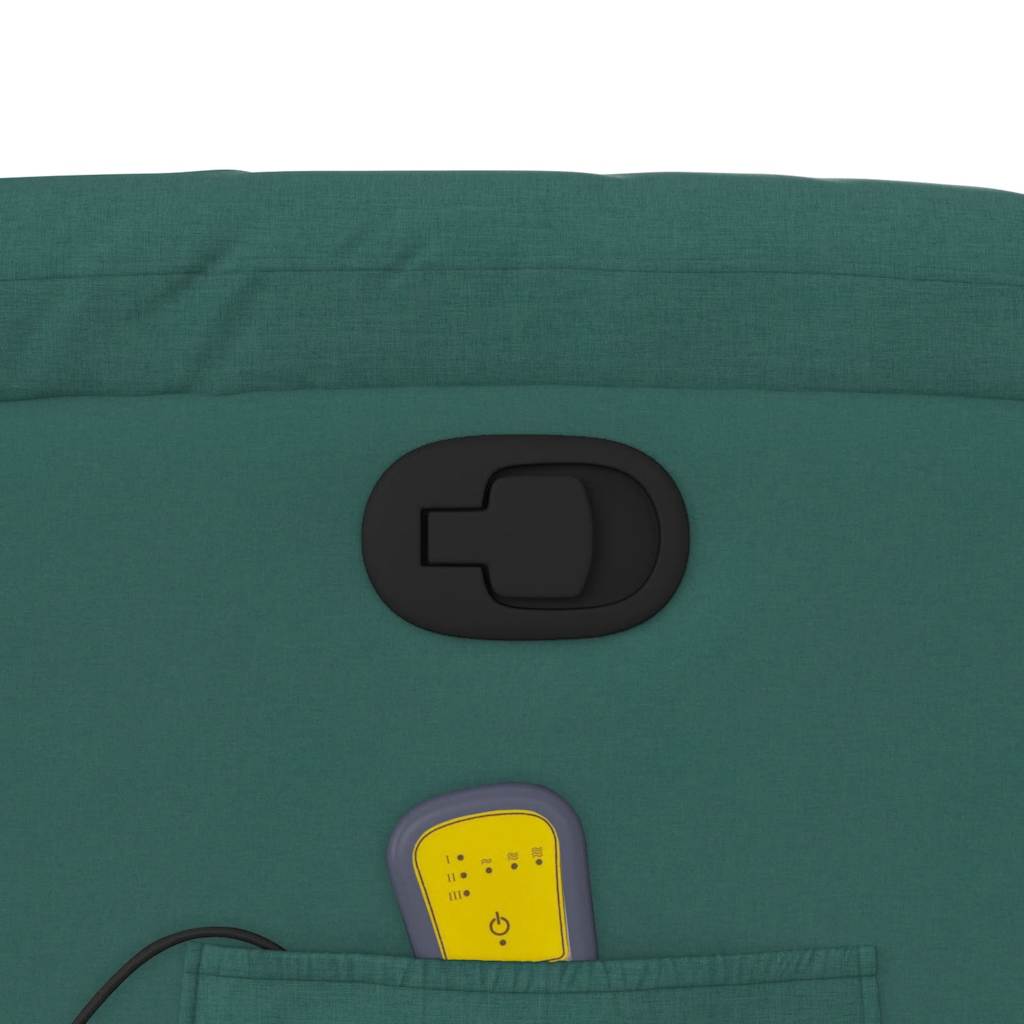 Πολυθρόνα Μασάζ Ανακλινόμενη με Ανύψωση Σκούρο Πράσινη Υφασμ.