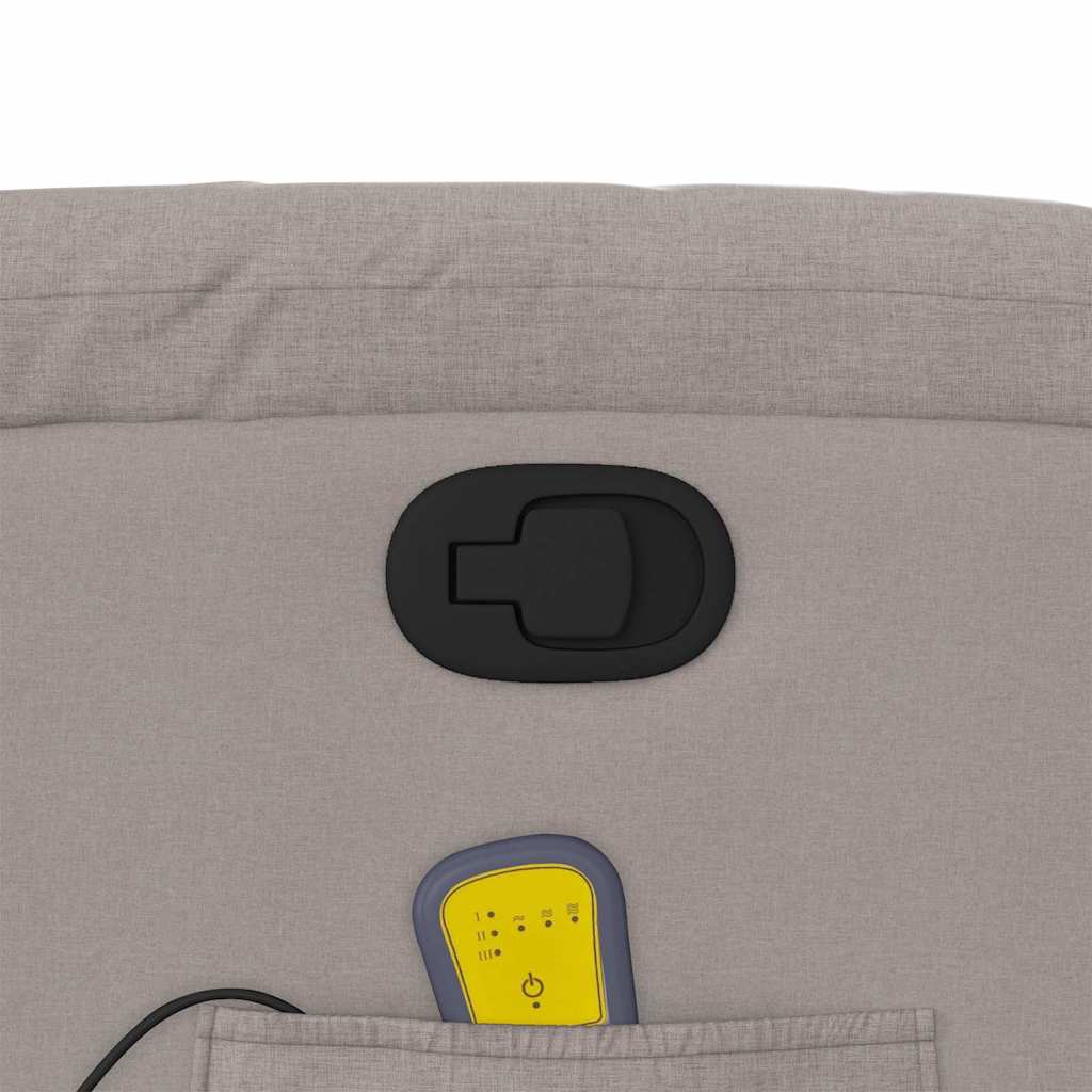 Πολυθρόνα Μασάζ Ανακλινόμενη με Ανύψωση Taupe Υφασμάτινη