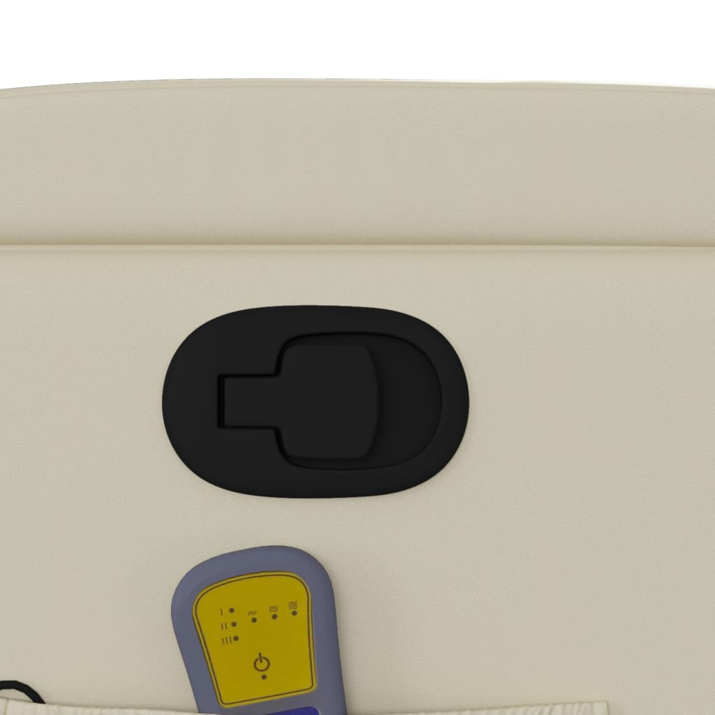 Πολυθρόνα Μασάζ με Ανακλινόμενη Πόρτα, Κρεμ, Συνθετικό Δέρμα - Pakobazaar