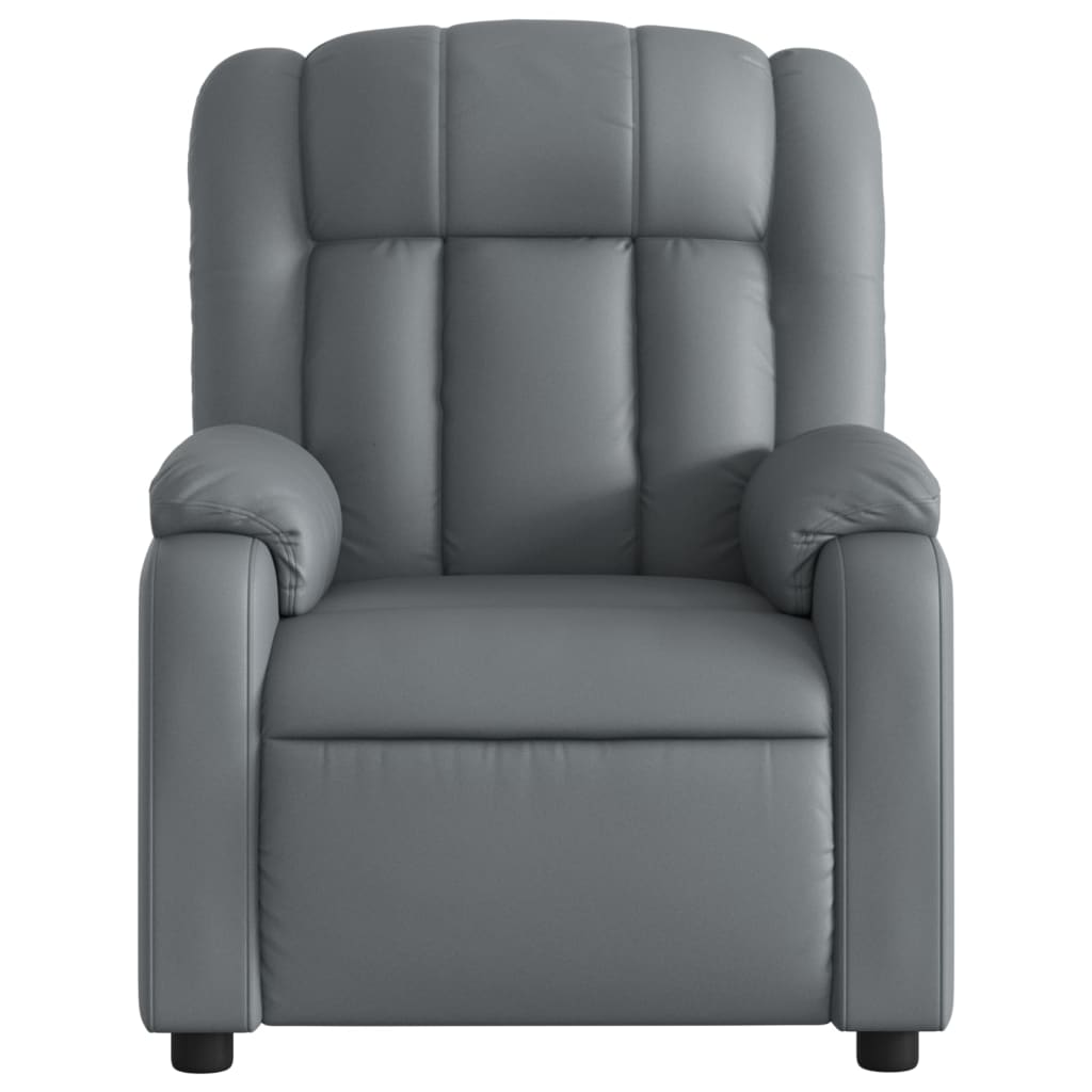 Πολυθρόνα Μασάζ με Ανακλινόμενη Πόρτα Γκρι από Συνθετικό Δέρμα - Pakobazaar