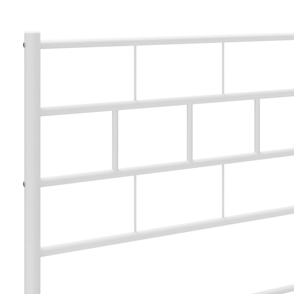 Πλαίσιο Κρεβατιού με Κεφαλάρι Λευκό 90 x 200 εκ. Μεταλλικό