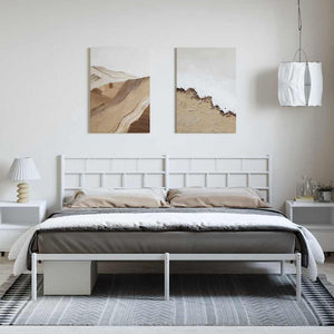 Πλαίσιο Κρεβατιού με Κεφαλάρι Λευκό 183 x 213 εκ. Μεταλλικό