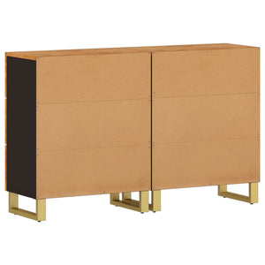 Βοηθητικά Έπιπλα 2Τεμ Καφέ/Μαύρο 60x33,5x75εκ Μασίφ Ξύλο Μάνγκο