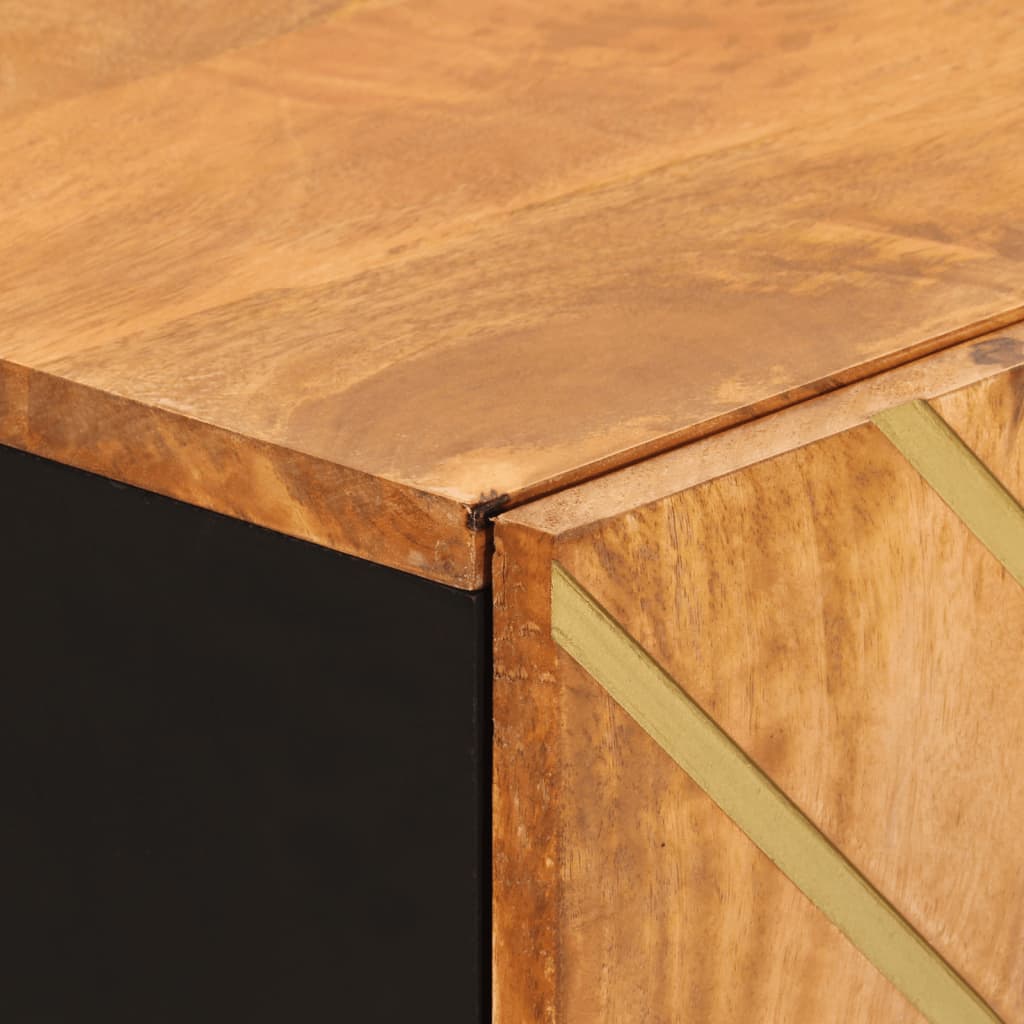 Βοηθητικά Έπιπλα 3Τεμ Καφέ/Μαύρο 60x33,5x75εκ Μασίφ Ξύλο Μάνγκο