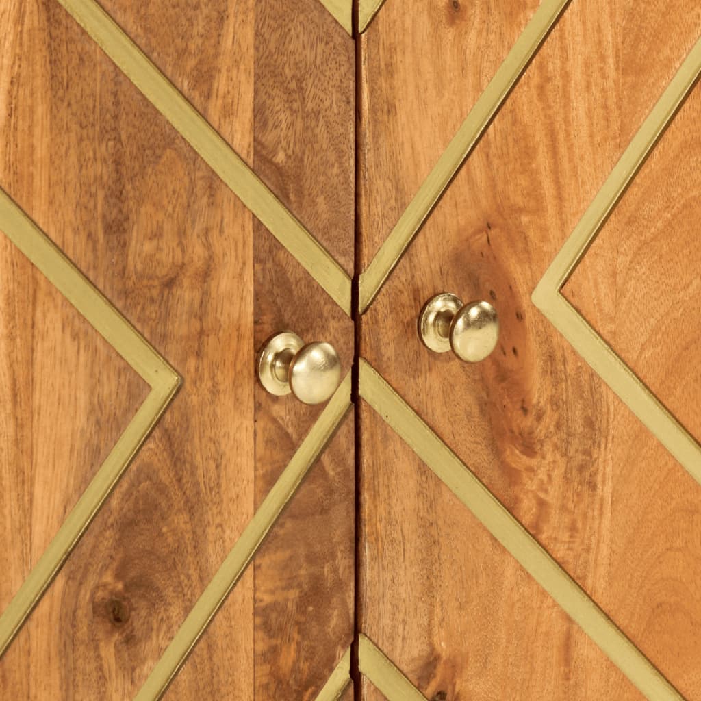 Βοηθητικά Έπιπλα 3Τεμ Καφέ/Μαύρο 60x33,5x75εκ Μασίφ Ξύλο Μάνγκο