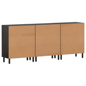 Βοηθητικά Ντουλάπια 3 Τεμ. Μαύρα 60x33x75 εκ. Μασίφ Ξύλο Μάνγκο