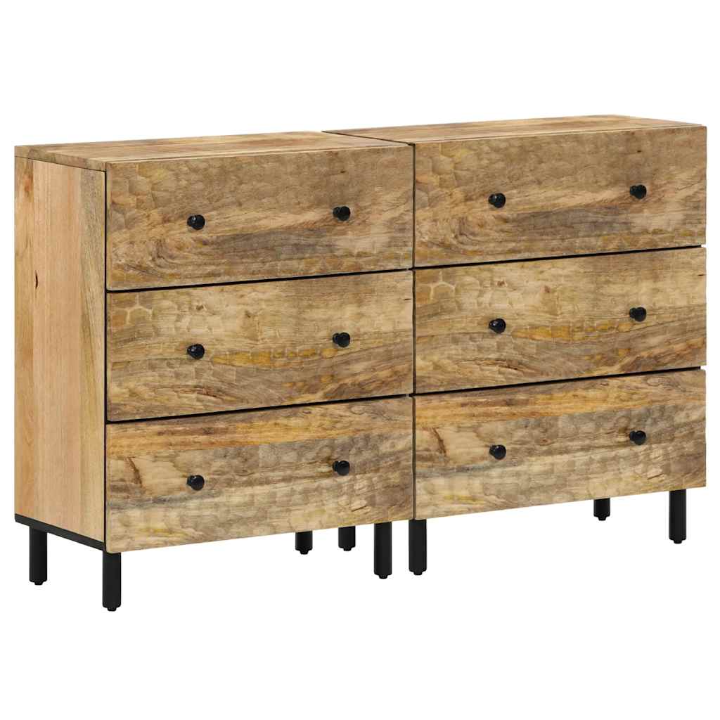 Βοηθητικά Ντουλάπια 2 Τεμ. 60x33x75 εκ. από Μασίφ Ξύλο Μάνγκο