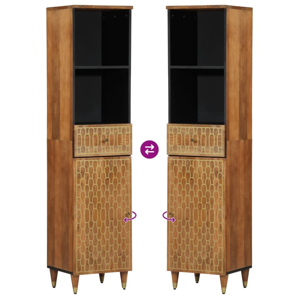 Έπιπλα Μπάνιου Σετ 3 Τεμαχίων από Μασίφ Ξύλο Μάνγκο