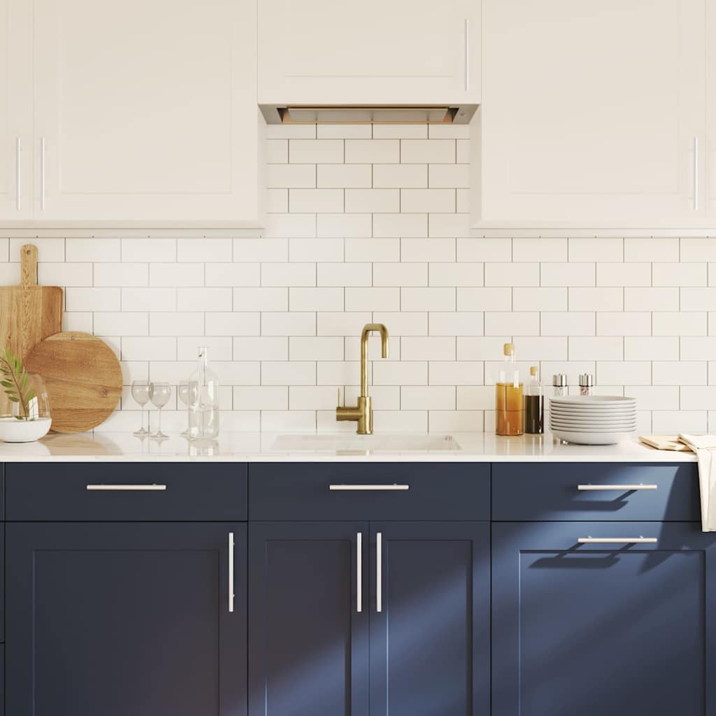 Λαβές Ντουλαπιών 10 τεμ. Ασημί 128 χιλ. από Ανοξείδωτο Ατσάλι - PAKOBAZAAR